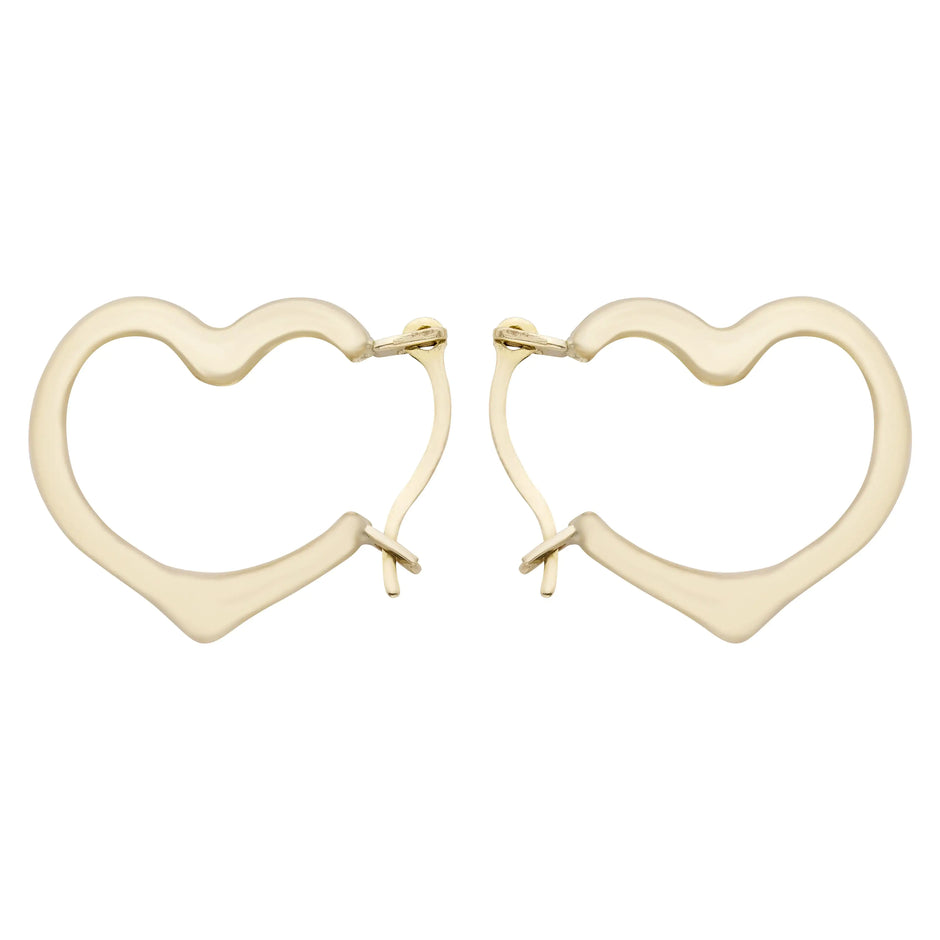 A&M 14k Gold Heart Hoop Earrings