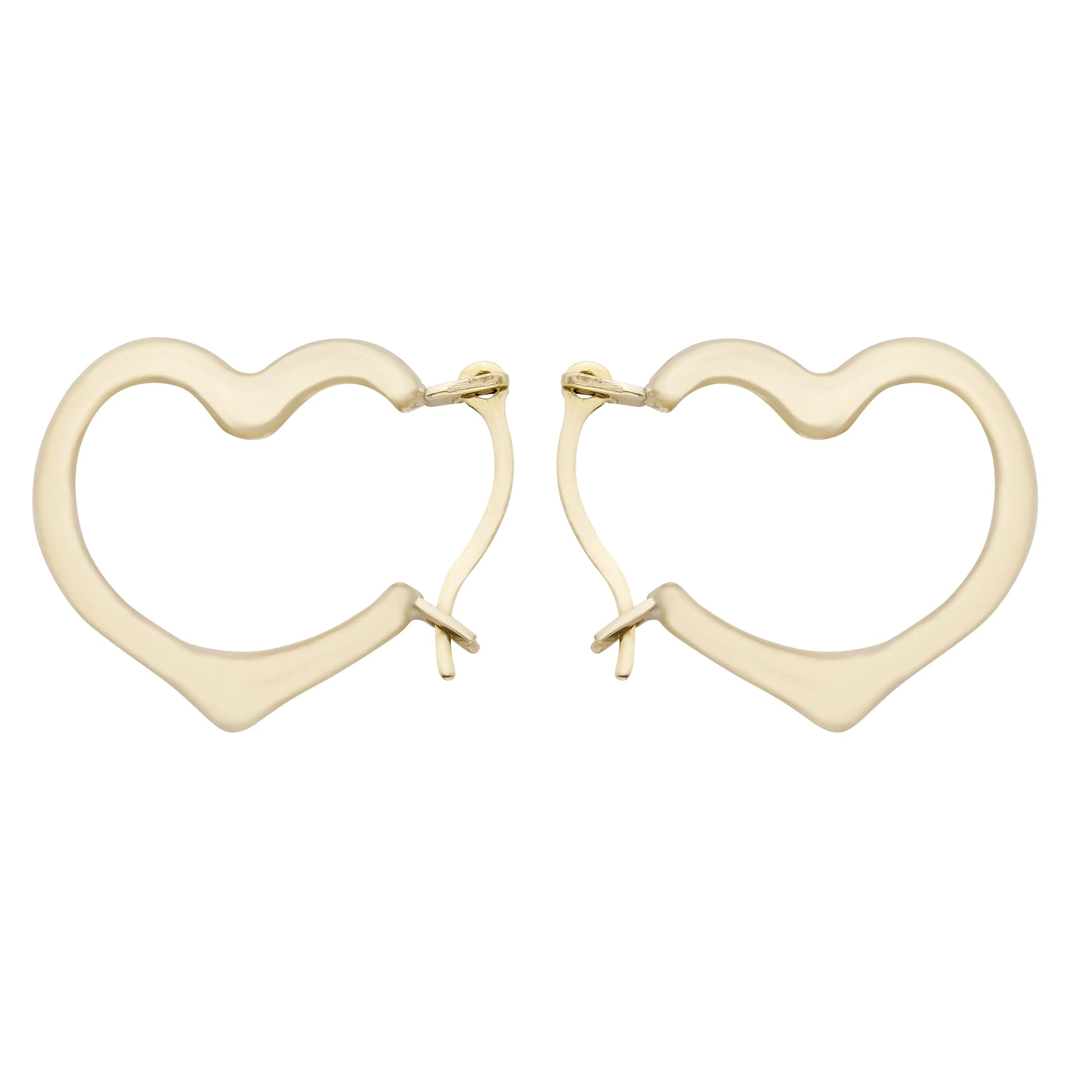 A&M 14k Gold Heart Hoop Earrings